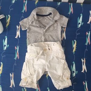 Adorable nautical baby outfit! Onesie and cargos.